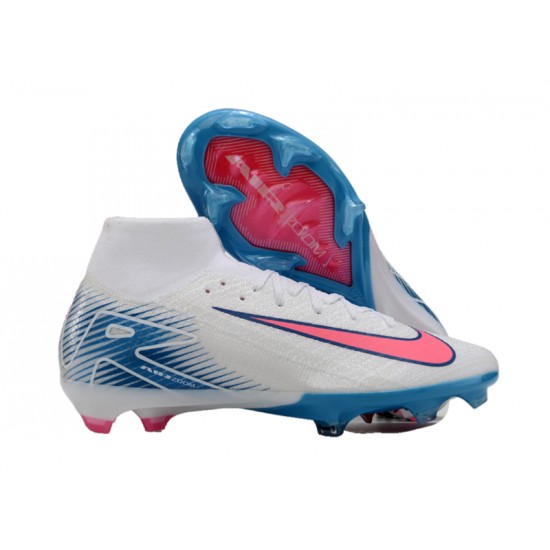 Sale Nike Air Zoom Mercurial Superfly 10 Elite FG Mens White and Pink Soccer Cleats