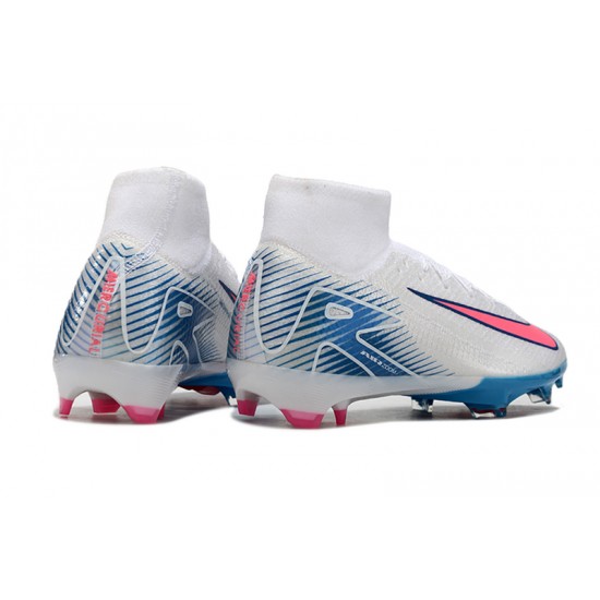 Nike Air Zoom Mercurial Superfly 10 Elite FG Mens White and Pink