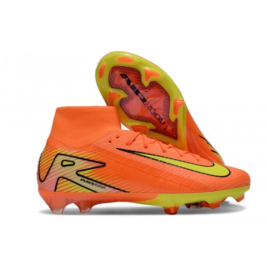 Sale Nike Air Zoom Mercurial Superfly 10 Elite FG Mens Yellow and Orange Soccer Cleats