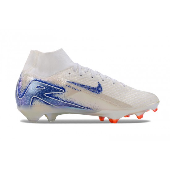 Sale Nike Air Zoom Mercurial Superfly 10 Elite FG White Bule Mens Soccer Cleats