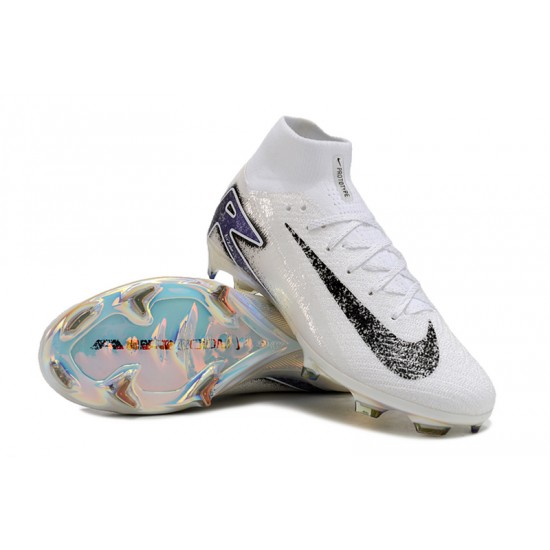 Sale Nike Air Zoom Mercurial Superfly 10 Elite FG White and Bule Mens Soccer Cleats