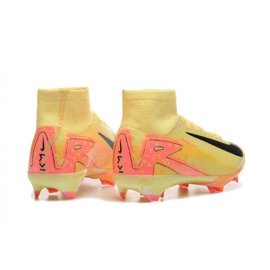 Sale Nike Air Zoom Mercurial Superfly 10 Elite FG Yellow Pink Mens Soccer Cleats