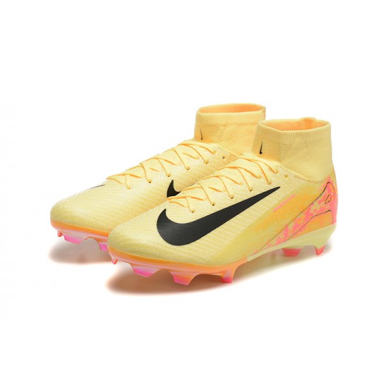 Sale Nike Air Zoom Mercurial Superfly 10 Elite FG Yellow Pink Mens Soccer Cleats