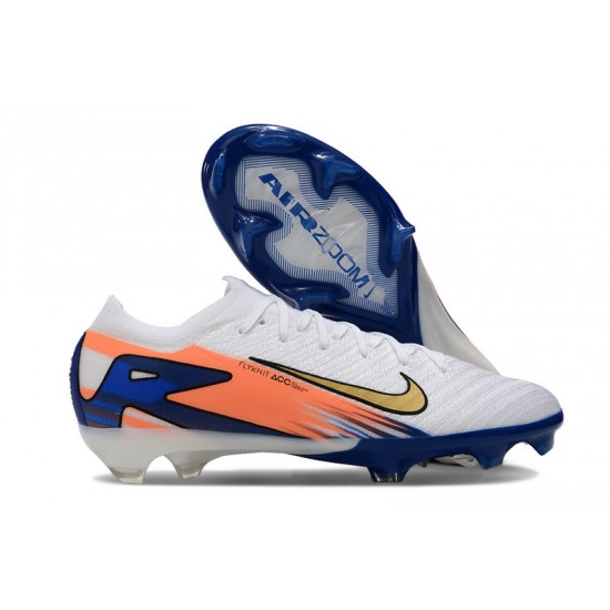 Sale Nike Air Zoom Mercurial Vapor 16 Elite FG  Mens White and Blue Soccer Cleats