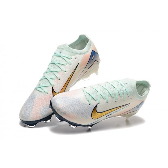 Sale Nike Air Zoom Mercurial Vapor 16 Elite FG Mens White and Gold Soccer Cleats