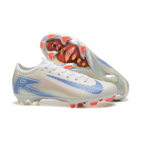 Sale Nike Air Zoom Mercurial Vapor 16 Elite FG White and Blue Mens Soccer Cleats