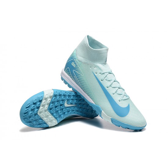 Sale Nike Air Zoom Superfly 10 Mercurial Elite TF Ltblue White Mens Soccer Cleats