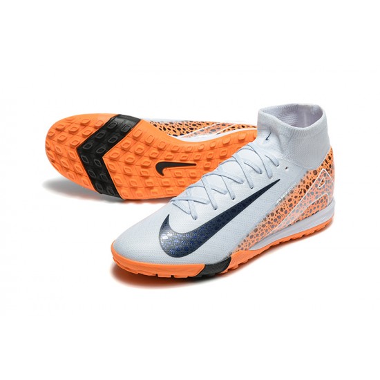 Sale Nike Air Zoom Superfly 10 Mercurial Elite TF White Orange Mens Soccer Cleats