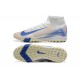 Sale Nike Air Zoom Superfly 10 Mercurial Elite TF White and Blue Soccer Cleats