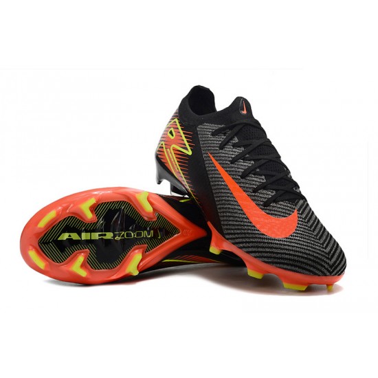 Sale Unisex Nike Air Zoom Mercurial Vapor 16 Elite FG Black Orange Soccer Cleats