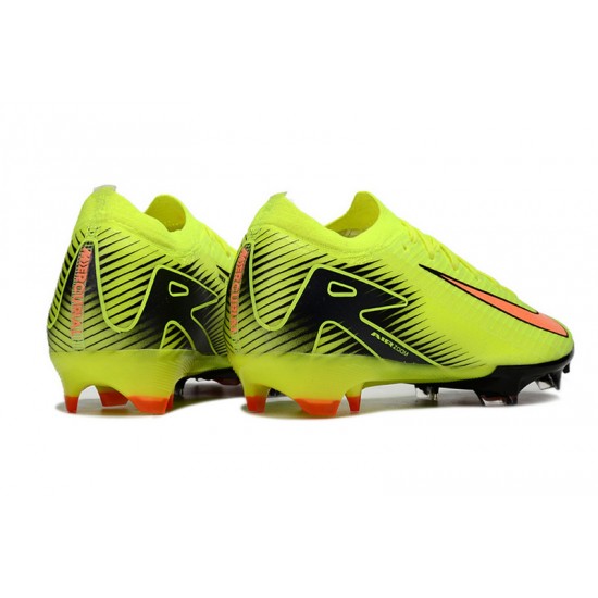 Sale Unisex Nike Air Zoom Mercurial Vapor 16 Elite FG Chartreuse and Orange Soccer Cleats