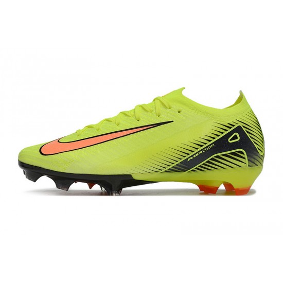 Sale Unisex Nike Air Zoom Mercurial Vapor 16 Elite FG Chartreuse and Orange Soccer Cleats