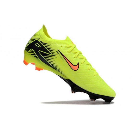 Sale Unisex Nike Air Zoom Mercurial Vapor 16 Elite FG Chartreuse and Orange Soccer Cleats