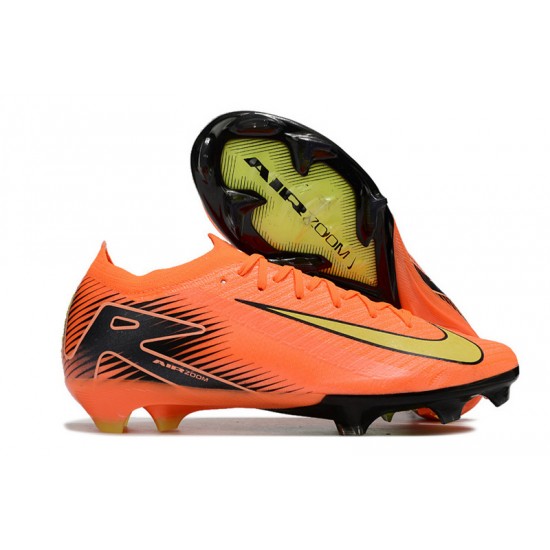 Sale Unisex Nike Air Zoom Mercurial Vapor 16 Elite FG Orange and Yellow Soccer Cleats