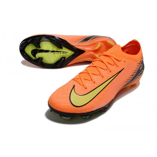 Sale Unisex Nike Air Zoom Mercurial Vapor 16 Elite FG Orange and Yellow Soccer Cleats