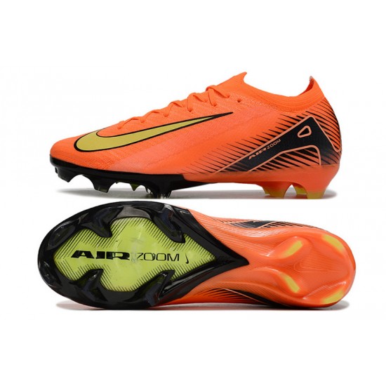 Sale Unisex Nike Air Zoom Mercurial Vapor 16 Elite FG Orange and Yellow Soccer Cleats