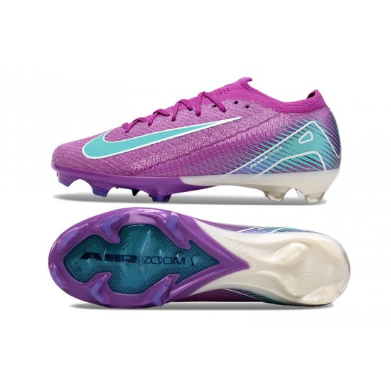 Sale Unisex Nike Air Zoom Mercurial Vapor 16 Elite FG Purple and Blue Soccer Cleats