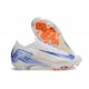 Sale Unisex Nike Air Zoom Mercurial Vapor 16 Elite FG White Blue Soccer Cleats