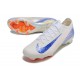 Sale Unisex Nike Air Zoom Mercurial Vapor 16 Elite FG White Blue Soccer Cleats