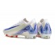 Sale Unisex Nike Air Zoom Mercurial Vapor 16 Elite FG White Blue Soccer Cleats