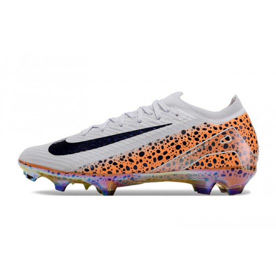 Sale Unisex Nike Air Zoom Mercurial Vapor 16 Elite FG White Orange Soccer Cleats