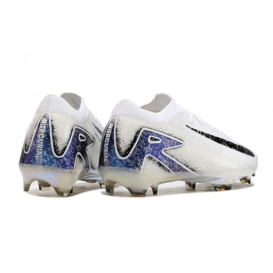 Sale Unisex Nike Air Zoom Mercurial Vapor 16 Elite FG White and Blue Soccer Cleats