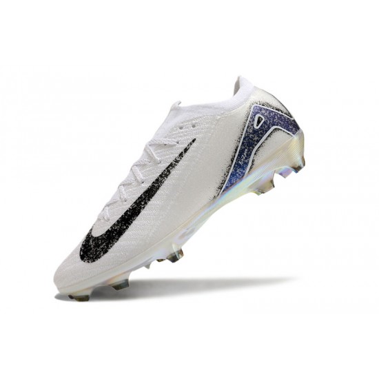 Sale Unisex Nike Air Zoom Mercurial Vapor 16 Elite FG White and Blue Soccer Cleats