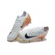 Sale Unisex Nike Air Zoom Mercurial Vapor 16 Elite FG White and Orange Soccer Cleats