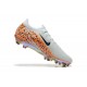 Sale Unisex Nike Air Zoom Mercurial Vapor 16 Elite FG White and Orange Soccer Cleats