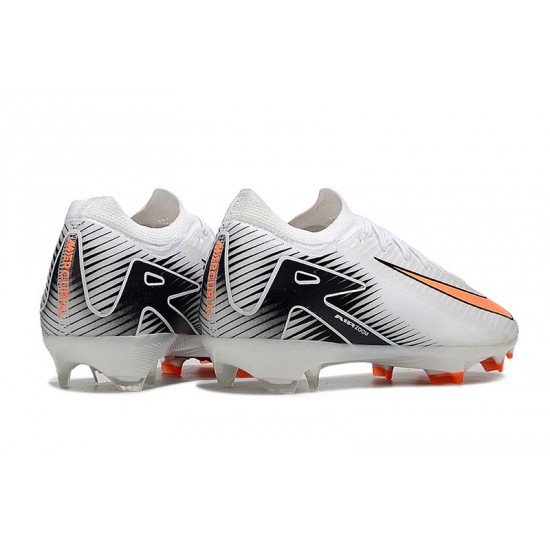 Sale Unisex Nike Air Zoom Mercurial Vapor 16 Elite FG White and Orange Soccer Cleats