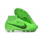 Nike Air Zoom Mercurial Superfly 9 Elite AG High Top Soccer Cleats Green Black
