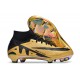 Nike Air Zoom Mercurial Superfly 9 Elite FG High Top Soccer Cleats Gold Black