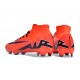 Sale Nike Air Zoom Mercurial Superfly 9 Elite FG High Top Soccer Cleats Red Black