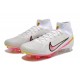 Nike Air Zoom Mercurial Superfly 9 Elite FG High Top Soccer Cleats White Black Red