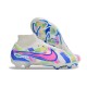 Nike Air Zoom Mercurial Superfly 9 Elite FG High Top Soccer Cleats White Blue Pink