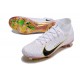 Nike Air Zoom Mercurial Superfly 9 Elite FG High Top Soccer Cleats White Yellow