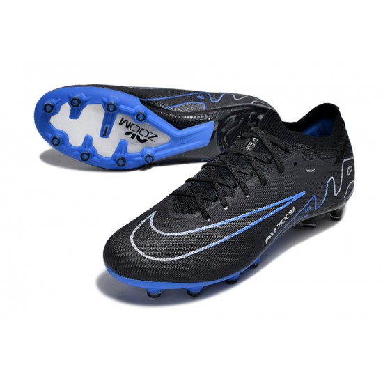 Nike Air Zoom Mercurial Vapor 15 Elite AG Low Soccer Cleats Black Blue White