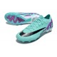 Nike Air Zoom Mercurial Vapor 15 Elite AG Low Soccer Cleats Black Ltblue Purple