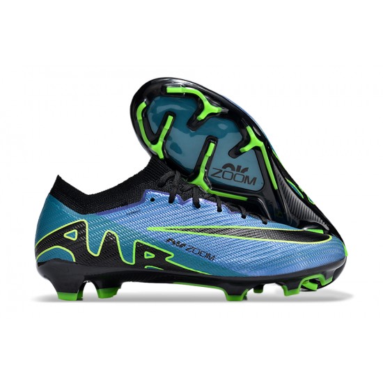 Nike Air Zoom Mercurial Vapor 15 Elite FG Low Soccer Cleats Blue Black Green