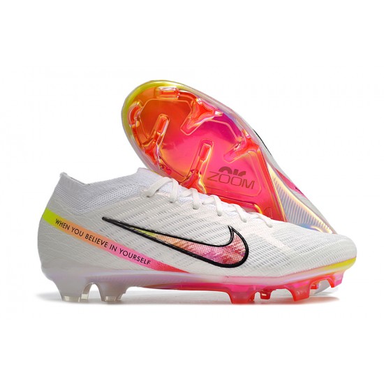 Nike Air Zoom Mercurial Vapor 15 Elite FG Low Soccer Cleats White Peach