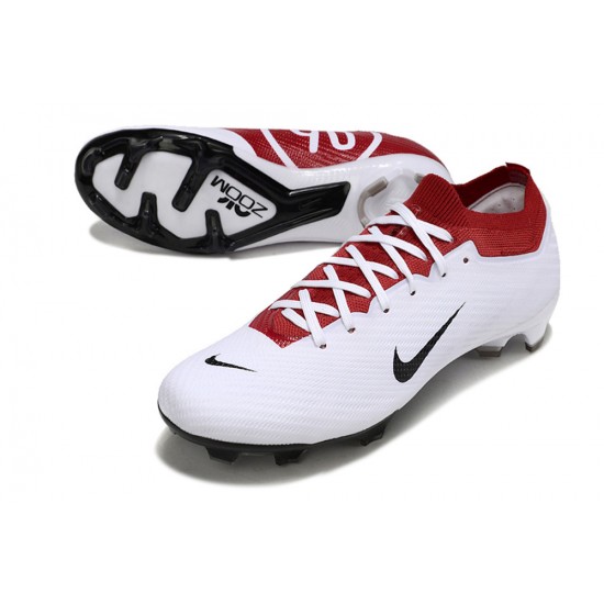 Nike Air Zoom Mercurial Vapor 15 Elite FG Low Soccer Cleats White Red Black