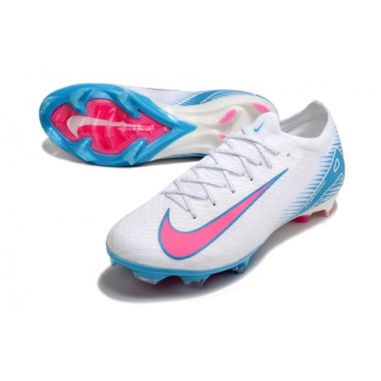 Sale Nike Air Zoom Mercurial Vapor 16 Elite FG Low White Pink Blue Soccer Cleats