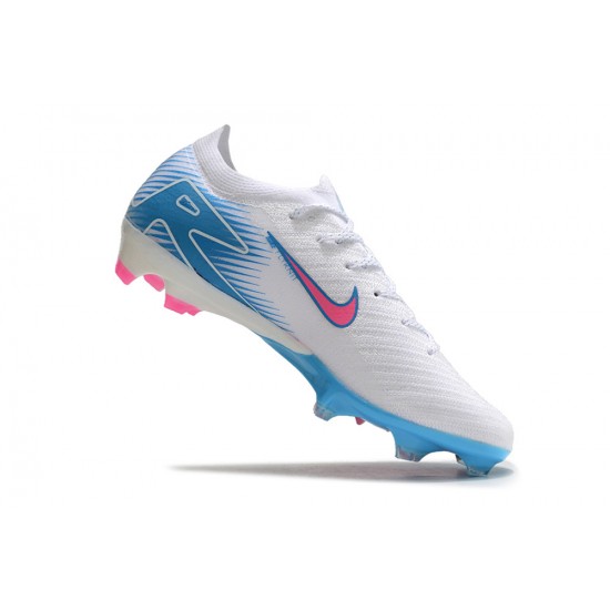 Sale Nike Air Zoom Mercurial Vapor 16 Elite FG Low White Pink Blue Soccer Cleats