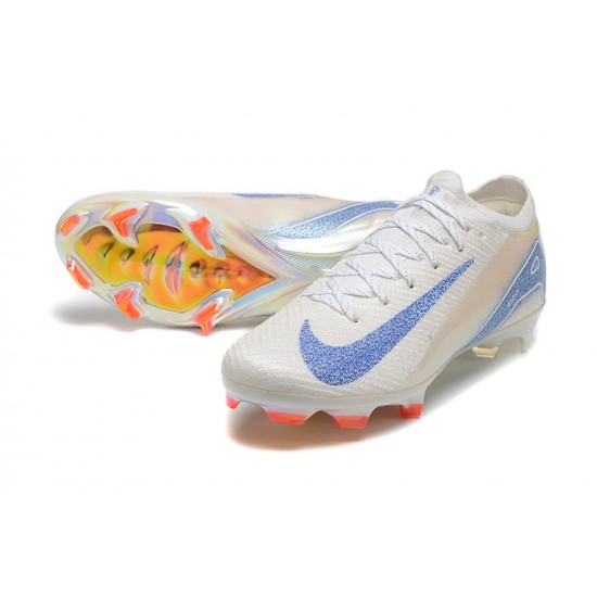 Nike Air Zoom Mercurial Vapor 16 Elite FG Low Yellow White Blue Soccer Cleats