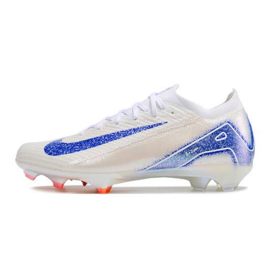 Sale Nike Air Zoom Mercurial Vapor 16 Elite FG White Blue Low Soccer Cleats