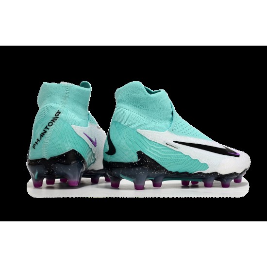 Unisex Nike Phantom GX Elite AG High top Teal Black Soccer Cleats 