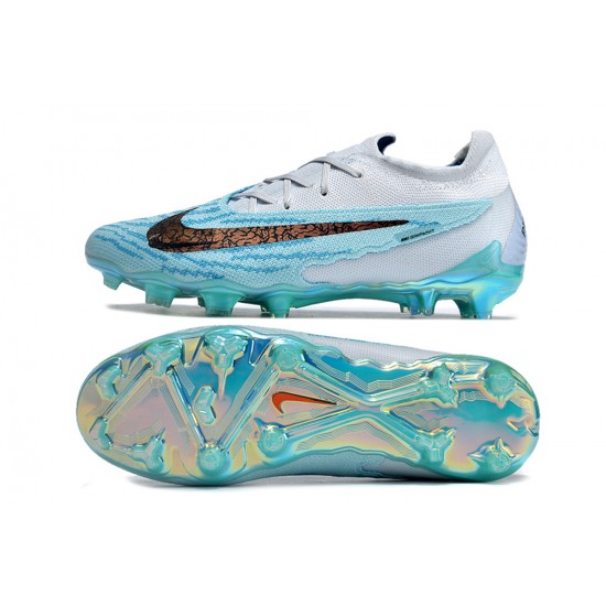 Unisex Nike Phantom GX Elite FG Blue White Soccer Cleats 