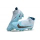 Unisex Nike Phantom GX Elite FG High top Blue Soccer Cleats 