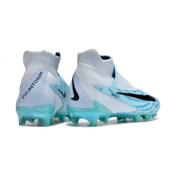 Unisex Nike Phantom GX Elite FG High top Blue Soccer Cleats