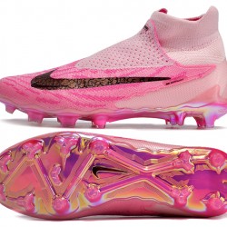 Unisex Nike Phantom GX Elite FG High top Pink Soccer Cleats 